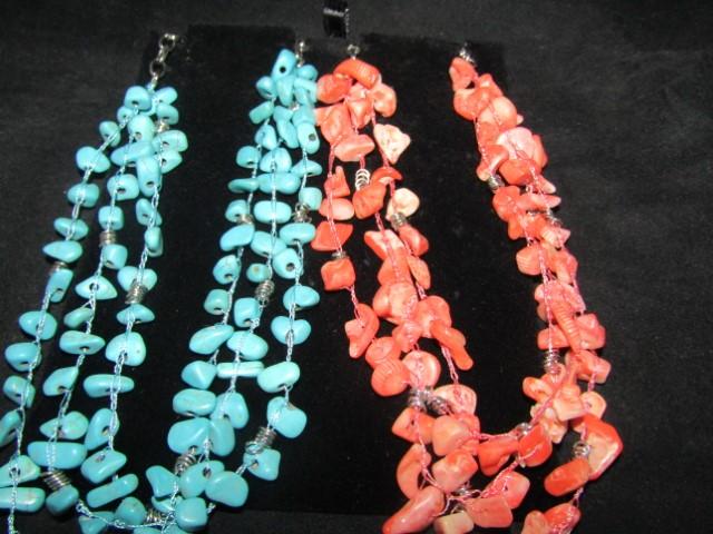 New Turquoise Necklace And A New Coral Necklace