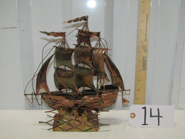 Brass / Copper Musical Metal Art Ship