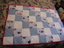 Vtg Children's Hand Sewn Patchwork Quilt