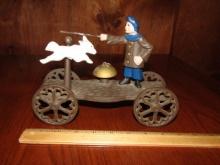 Vtg Cast Iron Reproduction Pull Toy Of A Late 1800s Toy