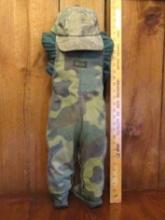 Vtg 1980s Time Out Doll In Liberty Brand Camoflauge Overalls