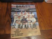 Vtg 1989 Greenville Braves Official Magazine