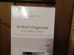 N I B Mainstays 10 Shelf Organizer W/ Fabric Cover  (Local Pick Up Only)