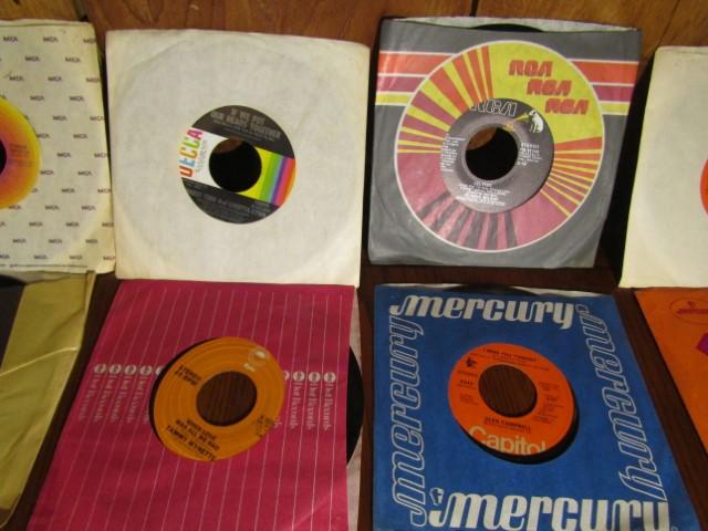 Lot Of Twenty 45 R P M Country Vinyl Records W/ Sleeves