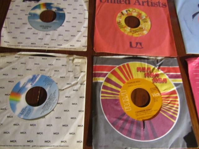 Lot Of Twenty 45 R P M Country Vinyl Records W/ Sleeves