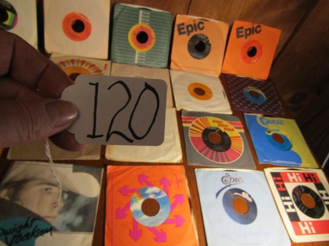 Lot Of Twenty 45 R P M Country Vinyl Records W/ Sleeves