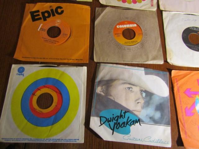 Lot Of Twenty 45 R P M Country Vinyl Records W/ Sleeves