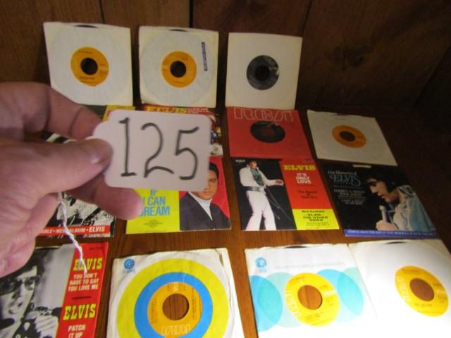 Lot Of Fifteen 45 R P M Vinyl Records By Elvis Pressley