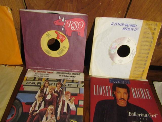 Lot Of Nineteen 45 R P M Rock And Pop Vinyl Records W/ Sleeves