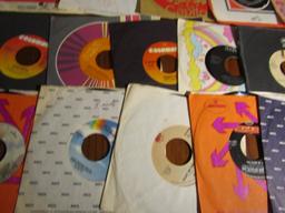 Lot Of Forty 45 R P M Country Vinyl Records W/ Sleeves