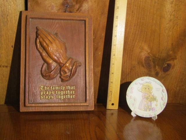 Wall Plaque And A Precious Moments Easter Dish