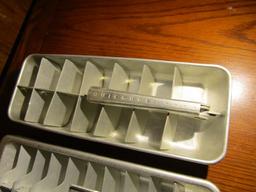 2 Vtg Aluminum Frigidaire Quickube Ice Trays