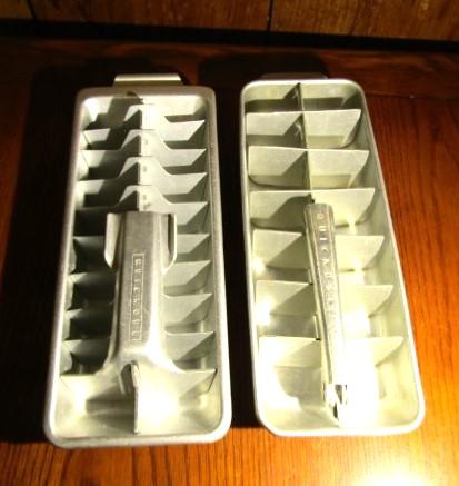 2 Vtg Aluminum Frigidaire Quickube Ice Trays