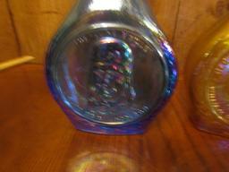 3 Vtg Wheaton Glass Bottles W/ Famous People Embossed