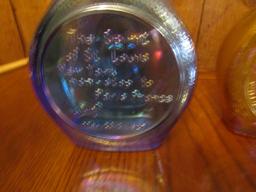 3 Vtg Wheaton Glass Bottles W/ Famous People Embossed