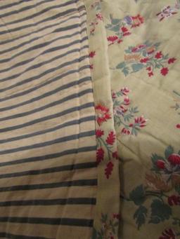 Vtg Double Sided Hand Made Quilt