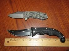 2 Folding Tactical Knives W/ Belt Clips