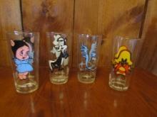 Set Of 4 Vtg 1973 Pepsi Coa / Warner Bros. Glasses