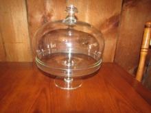 Vtg Crystal Pedestal Cake Stand W/ Cover