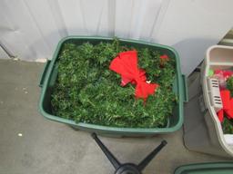 Christmas Tree, Wreaths, Bows, Timers And The Tubs Too   (LOCAL PICK UP ONLY)