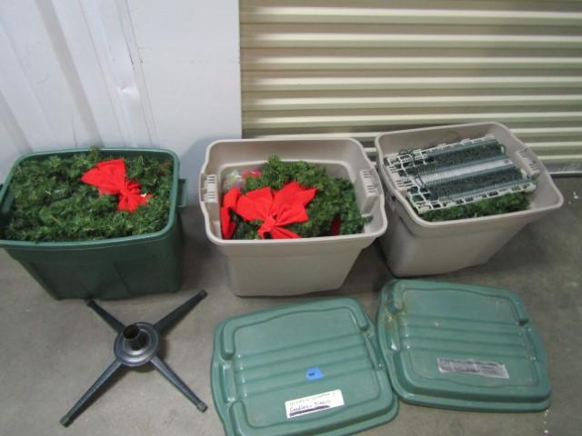 Christmas Tree, Wreaths, Bows, Timers And The Tubs Too   (LOCAL PICK UP ONLY)