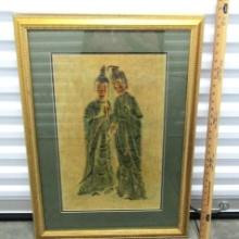 Framed And Double Matted Oriental Couple Print