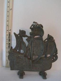 Cast Metal Sailing Schooner Door Stop