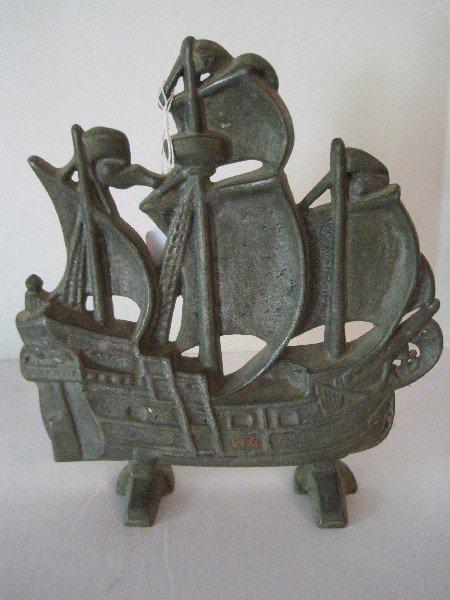 Cast Metal Sailing Schooner Door Stop