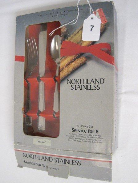 50 Pieces - Northland Stainless Flatware Service For 8 Shelton Pattern
