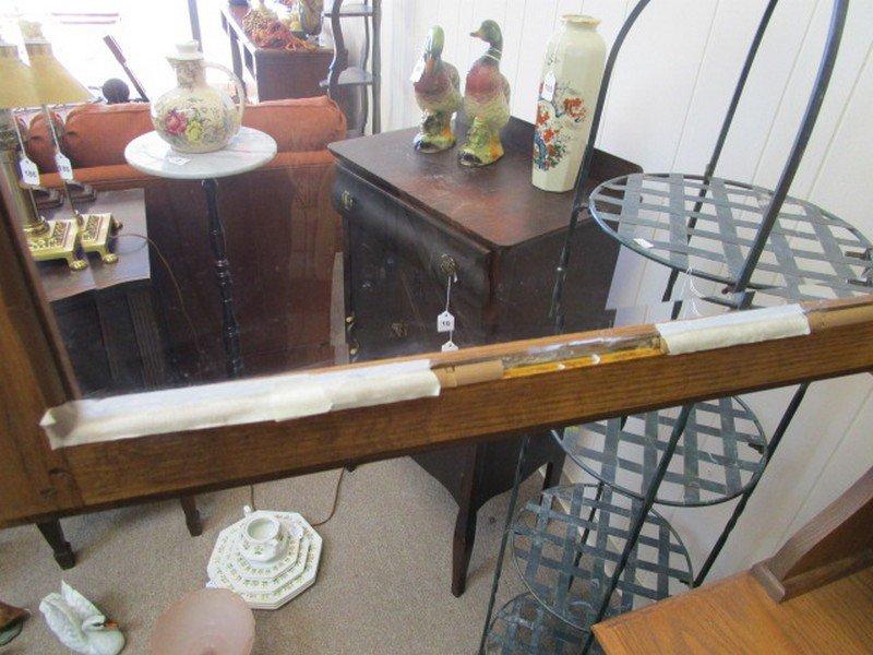 Oak Veneer China Hutch Cabinet w/ 2 Glass Hutch Doors, 2 Drawers, 2 Hutch Doors