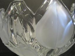 Crystal/Frosted Glass Bowl Petal Leaf Design