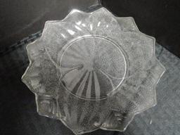 Set - 4 Beaded Glass Leaf Motif Plates w/ Flared Rim