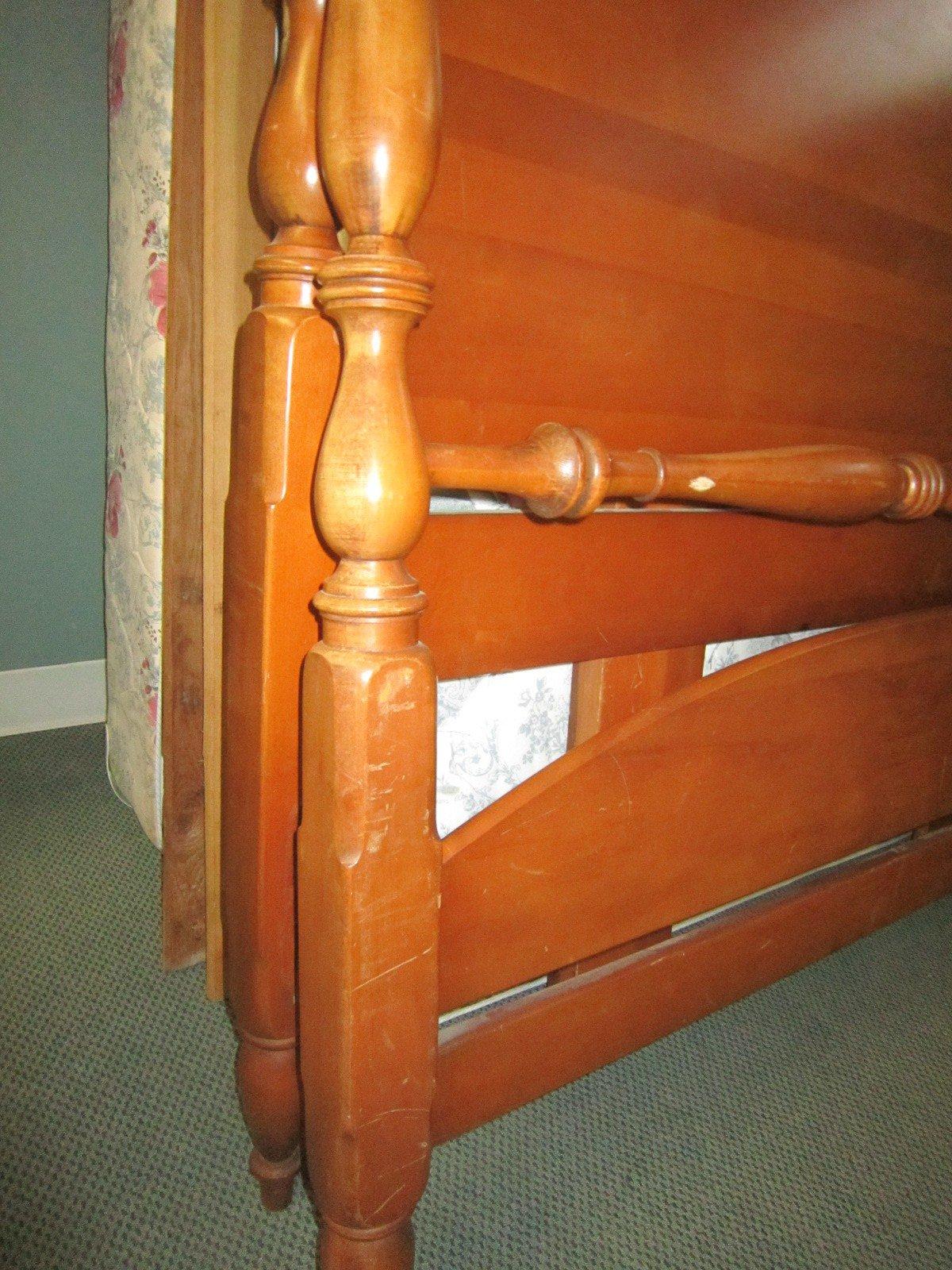 Maple Wood Bed Head/Foot Board w/ Rails