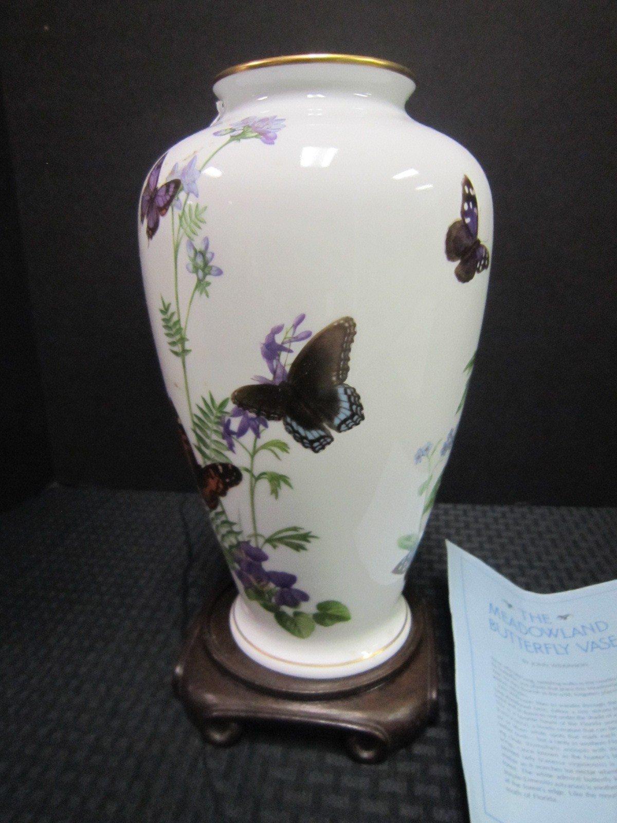 The Meadowland Butterfly Vase by John Wilkinson Limited Edition, Fine Porcelain by Japan
