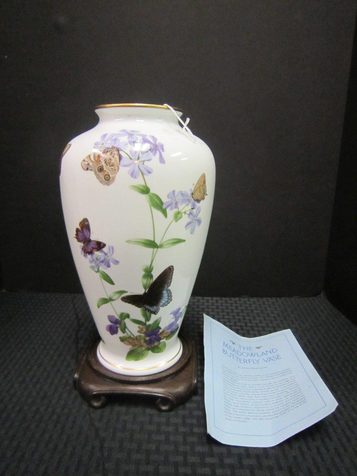 The Meadowland Butterfly Vase by John Wilkinson Limited Edition, Fine Porcelain by Japan