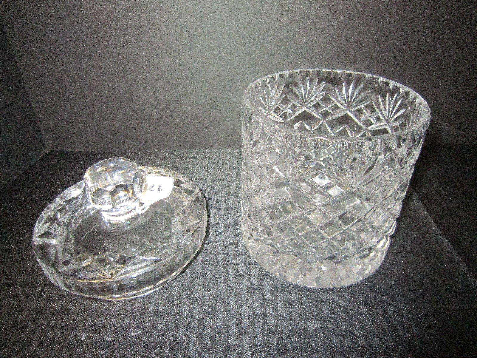 Cut Crystal Glass Cookie Jar, Ornate Motif
