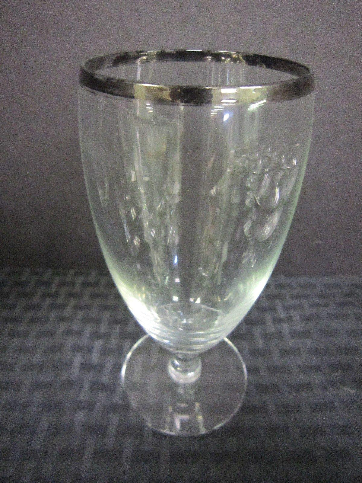 Lot - Silver Rimmed Glasses, 8 Pilsners 6 1/4" H, 8 Margarita Glasses 3 1/2"