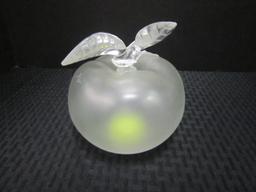 Lalique France Crystal Perfume Bottle Apple Frosted Glass