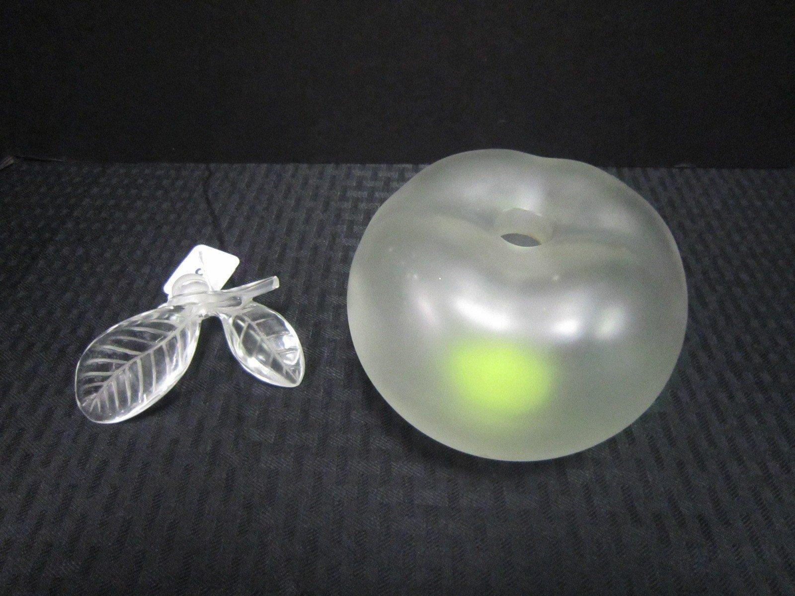 Lalique France Crystal Perfume Bottle Apple Frosted Glass