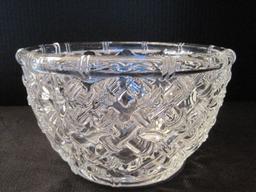 Tiffany & Co. Crystal Bamboo Patter Round Bowl