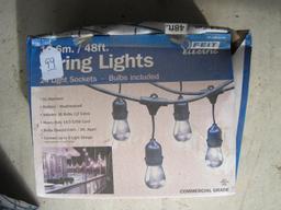 Fleet Electric 48' String Lights w/24 Light Sockets, Bulbs Included