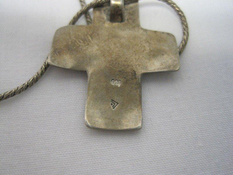 Vintage Chain Necklace & Hammered Finish Cross Stamp 925