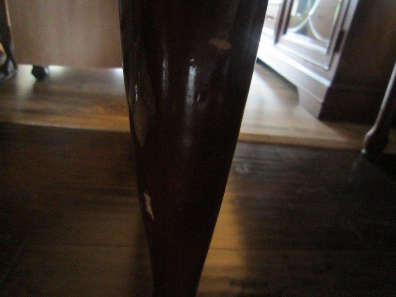 Pair - Lacquer Wood End Tables, Carved Motif Pad Feet