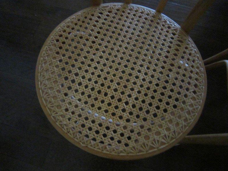 Wood Table w/ Carved Metal Legs, 2 Wicker Heart Motif Slat Back Chairs