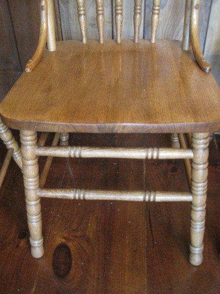 X4 Oak Spindle Pressed Back Chairs