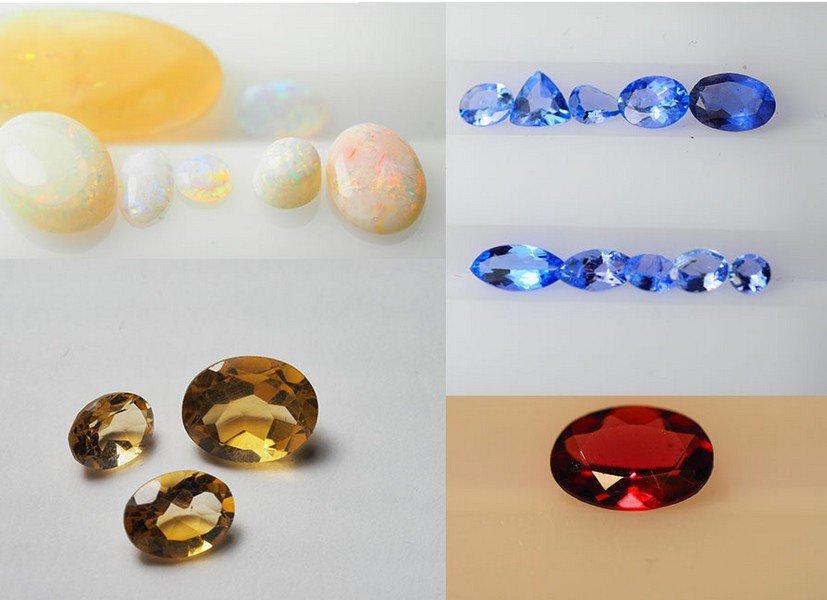 Opal, Citrine, Tanzanite, Garnet Birthstones