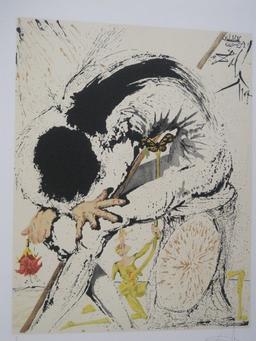 "Don Quixote Overwhelmed" Lithograph Artist Signed Salvador Dali