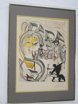 "Angel Of Dada Surrealism" Artist Signed Salvador Dali