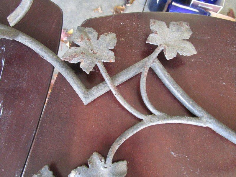 Pair - Ornate Design/Floral Motif Wall Hanging Metal Planters