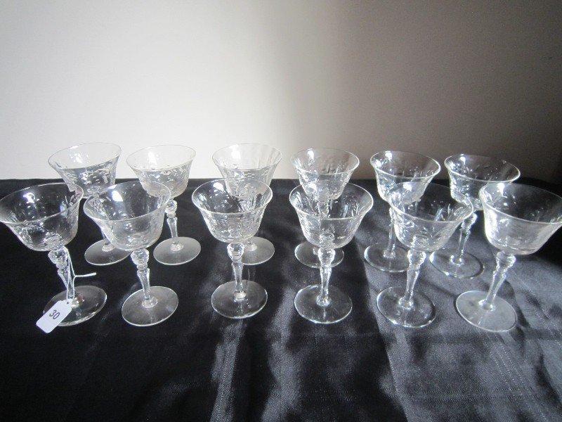 12 Cocktail Glasses Libby Rock Sharp Halifax Berry/Floral Motif